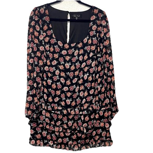 TRIXXI Ruffle Floral Dress Dainty Romantic Night Out Party Flowy Size M - Picture 1 of 7